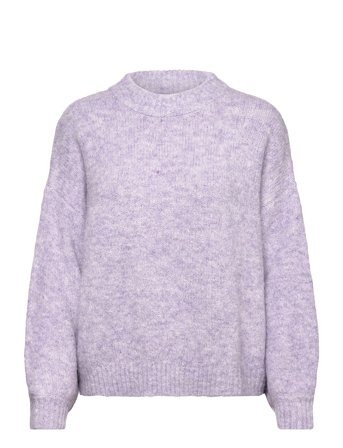 Patrisia Solid Knit Pullover Purple A-View