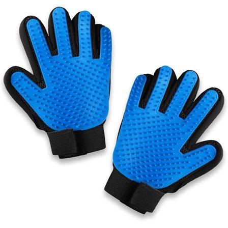 2 stk. hundeplejehandsker, professionelt redskab til fjernelse af pels, blød gummibørste til små og mellemstore hunde