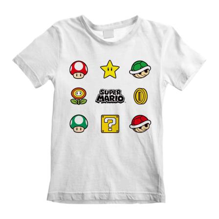 Super Mario Barn-/barnartiklar Logotyp T-shirt 5-6 År Vit