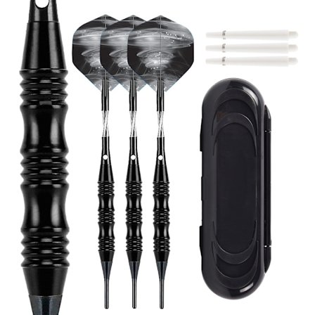 3 stk. plastikspids pile til 18 gram elektronisk dartboard (sort)