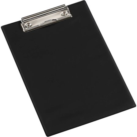 A5 klemmbrett med metallklips for å holde dokumenter - Svart