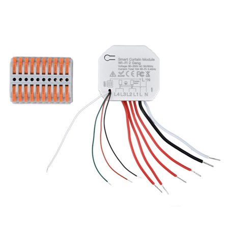 Smart Wifi Gardinbrytermodul APP Fjernkontroll 2-veis Tidsstyring 90-250V