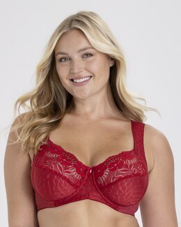 Kaaritukiliivit Jacquard&Lace Punainen-B95-Miss Mary