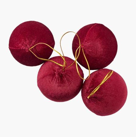 Julgranskulor sammet 4-pack