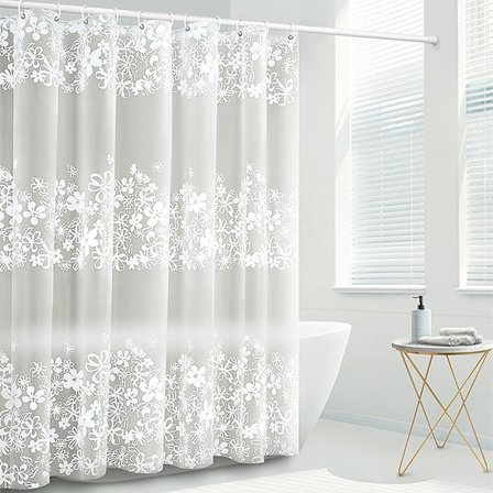 Bruseforhæng, [anti-skimmel] [vandafvisende] badeforhæng med 12 bruseforhængsringe, vaskbart 180 x 180 cm badeforhængstekstil fremstillet