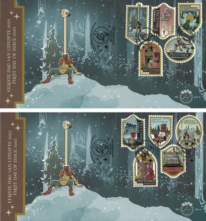 Holland - Decemberfrimærker 2025 - 2 førstedagskuverter