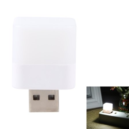 Cube LED USB Mini Nattlampa (Vitt Ljus)