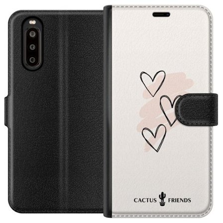 Kompatibelt Lommeboketui til Sony Sony Xperia 10 II Cactus and Friends - Soft Romance Sketch