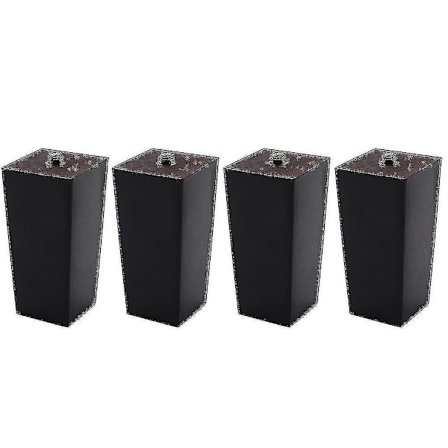 Set med 4 fyrkantiga möbelben i ekträ, massiva träben till soffa, soffbord, sängben -f