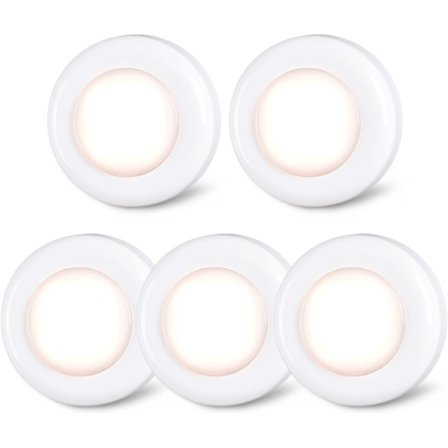 Trykklys Mini Touch Press Spot Lights Innendørs Bærbar LED Stick on Puck Lights Batteridrevet for Under Skap