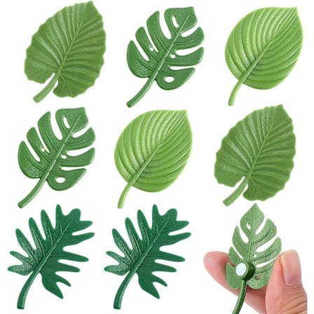 Blader kjøleskapsmagnet, grønne planter kjøleskapsmagnet, med fire forskjellige