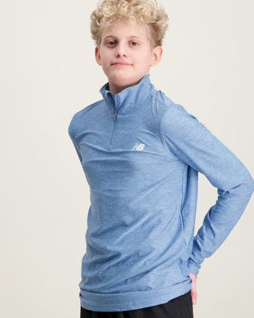 New Balance NB Athletics Quarter Zip Funnel Blå Tröjor Kille - Kids Brand Store