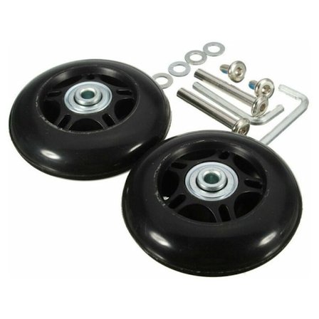 Kuffert hjul udskiftningssæt, universelt gummihjul, roterende rulle værktøj (2-takts gruppe), 64 mm × 18 mm