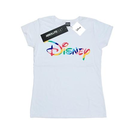 Disney Dam/Kvinnor Regnbågslogotyp Bomull T-shirt S Vit White S