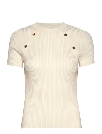 Mango | Short-Sleeved Ribbed Sweater With Buttons | XS