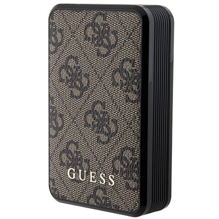 Guess Powerbank 18W GUPB10DP4GEGW 10000mAh ruskea/ruskea 4G Nahka Metalli Logo