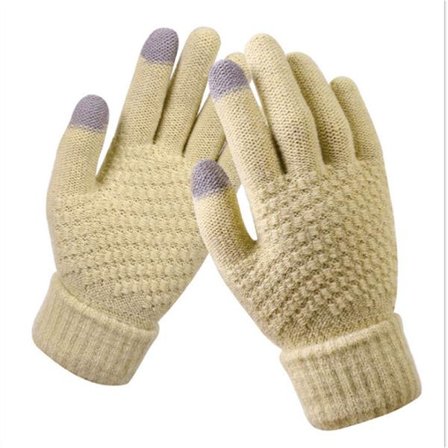 Kvinder Vinter Touch Handsker Varm Stretch Strik vanter Full Finge