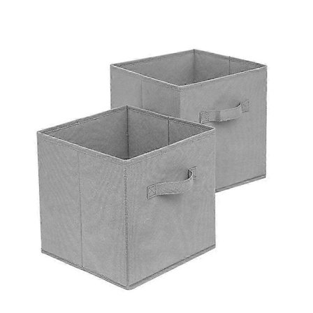 2 st Förvaringskuber i tyg, hopfällbara förvaringskuber med handtag, förvaringslådor för garderob och hylla,a