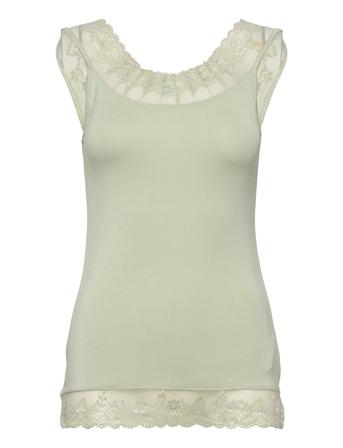 Florence Top T-shirts & Tops Sleeveless Vihreä Cream
