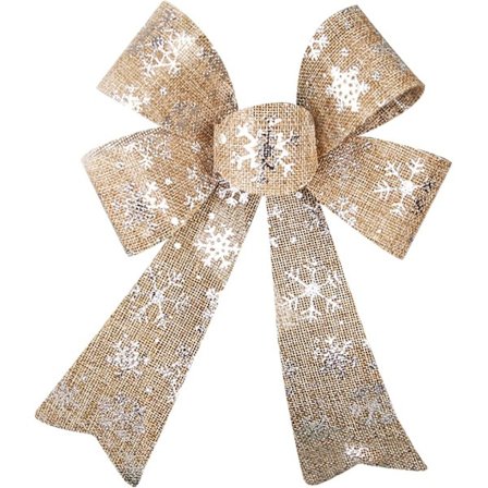 3 kpl Joulukuusen rusetteja juuttikangasta, maalaismaiset koristeelliset jouset joulukuusen seppeleeseen