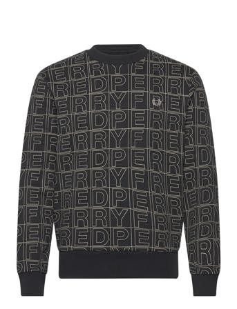 Spellout Graphic Sweatsh Fred Perry Black