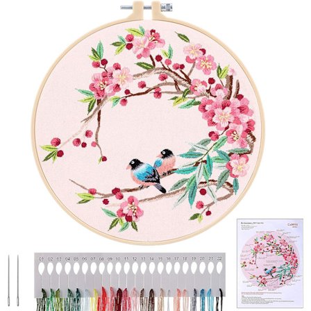 Broderi Starter Kit, DIY Korssting Broderi Starter Kit,