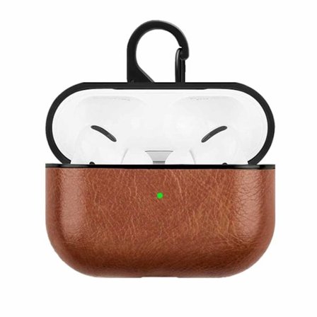Brown Apple Airpods Pro taske Case Beskyttende Case Læder Læder