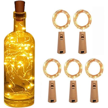 2m Flaskekork LED Lyslenke Kobbertråd Festdekor