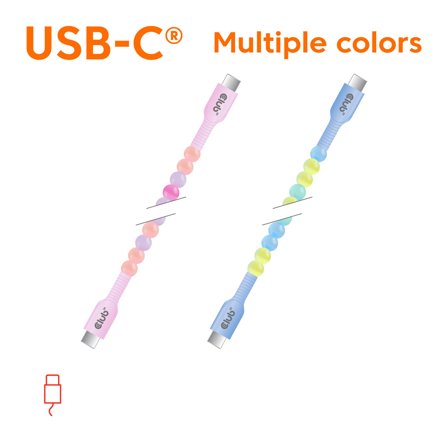 Club 3D Usb-C Beaded Cable Pink