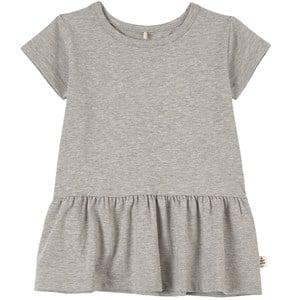 A Happy Brand Grey Melange Ruffle Detail Dress 134/140 cm - Tops - 134/140 cm - Grey