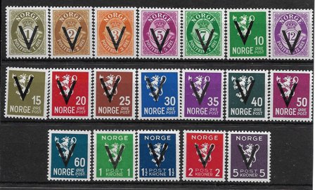 Norge 1941 - AFA 245 - 263 - Postfrisk