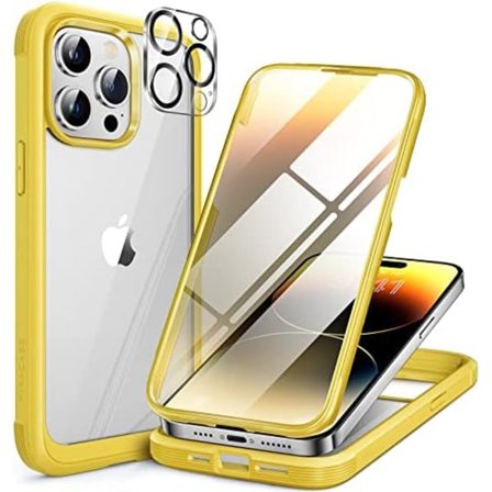 Miracase Glass Series Designad för iPhone 14 Pro Max Case 6,7 tum, [2023 Upgrade] Bumper Case med inbyggd 9H härdat glas Scr