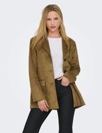 ONLY Onltulip Faux Suede Blazer Coat Otw - Brown - L