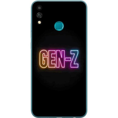 Yhteensopiva Puhelinkuori Honor Honor 9X Lite Neontext Gen Z värikkäässä valossa tummaa taustaa vasten modernissa digitaalisessa tyyliissä