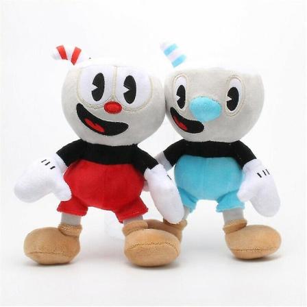 2st/ set 10" Cuphead Plysch Mugman Mecup och Brocup fylld docka