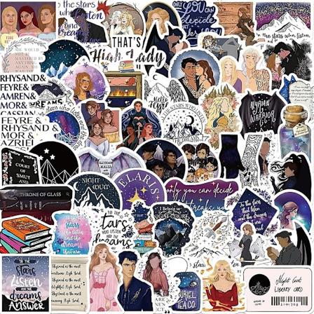 60 kpl Acotar-tarroja, vinyyliset vedenkest v t tarrat, kirjan grafiikka, vesipullolle, rullalaudalle, kannettavalle tietokoneelle, puhelimelle, 