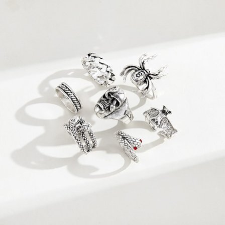 7 Stk/sæt Punk Snake Ringe til Kvinder Gothic Spider Mænd smykker
