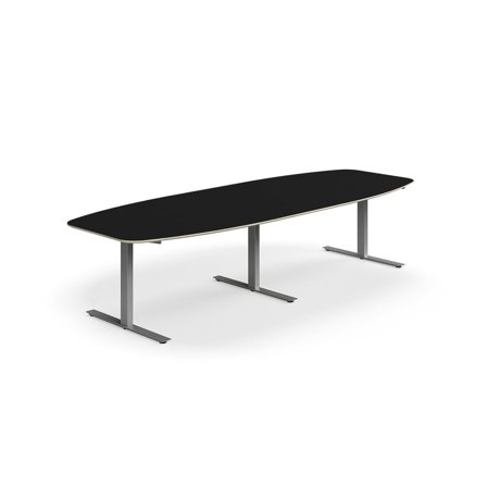 Konferensbord NOVUS, T-stativ, 3200x1200 mm, silver/svart