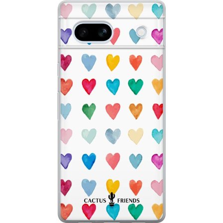 Yhteensopiva Puhelinkuori Google Google Pixel 7a Cactus and Friends - Watercolor Love Grid