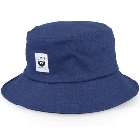 Bearded Man - Blu bucket Cappello - Bm Logo Wh Woven Navy Bucket @ Hatstore