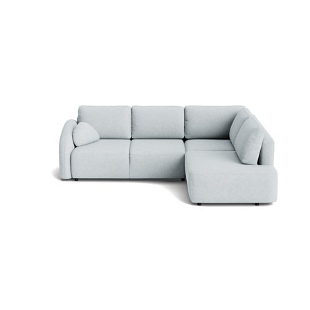 Trieste Eckschlafsofa, rechts | open end in Aragon Kristallblau, modernes Design mit Schlaffunktion, hoher Sitzkomfort, zeitloser Stil, 86cm