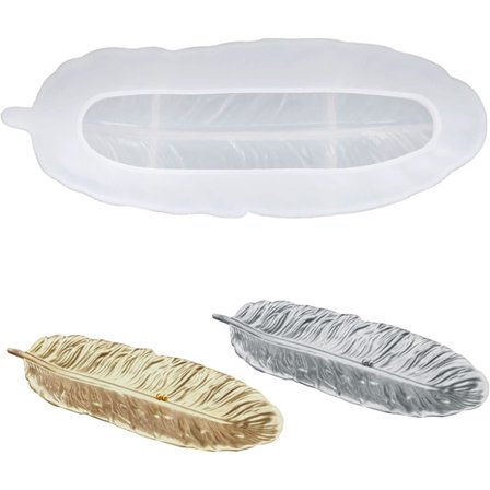 1 fjer epoxyharpiks støbe silikoneform, smykkeskrin