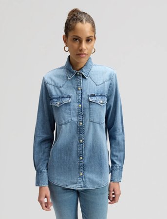 Lee Jeans Regular Western Shirt - Blue - XS