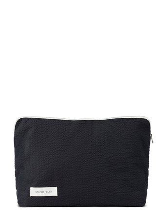 Celia Toiletry Bag - Seersucker Toilettilaukut Black STUDIO FEDER