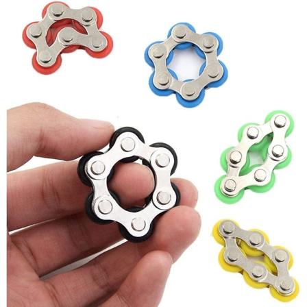 5 stk Acsergery Gift Rullekjede Fidget Toy Stress Relief Stål sykkelkjede