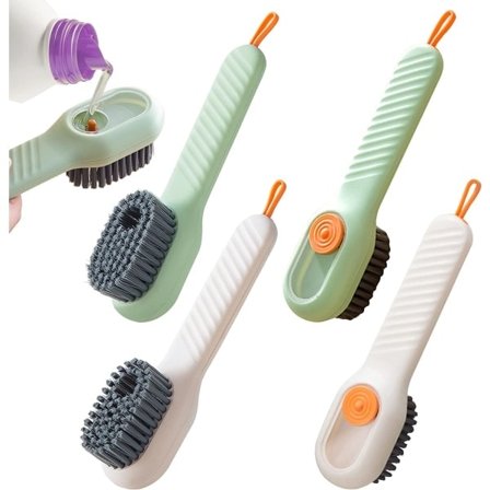 4-pack mjuk borste rengöringsborste skoborste lämplig för skor, kläder, multifunktionell press skoborste, automatisk flytande borste, hushåll
