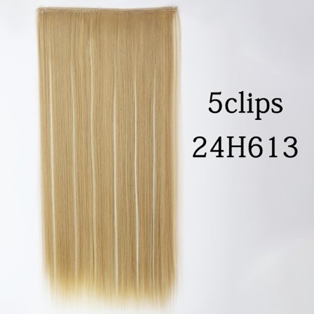 Syntetisk 22 32 tum 5 Clips Hårförlängning Värmebeständig falska hårstycken Långa vågiga frisyrer Clip In Hair Extensions