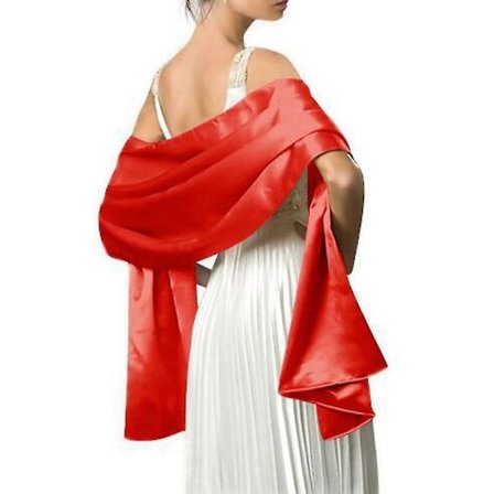 Sjaler og omslag til aftenkjoler Kvinder Ekstra lange bryllupssjaler til bryllupsfest Rød