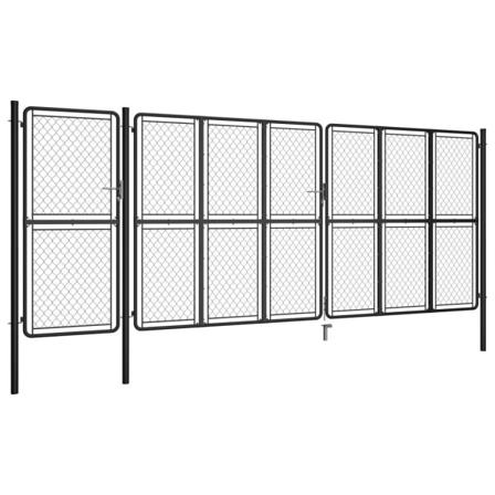 Vidaxl Trädgårdsgrind Stål 150x495 Cm Antracit Antracit