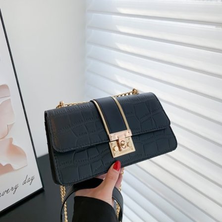 Vintage Chain Bag Skulderveske SVART